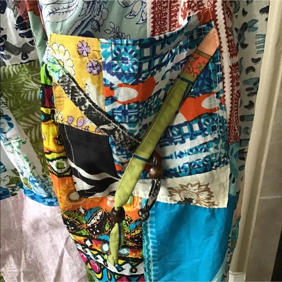 LAST PAIR! Yoga Pants Beach Patchwork 100% Cotton - Picture 5 of 8